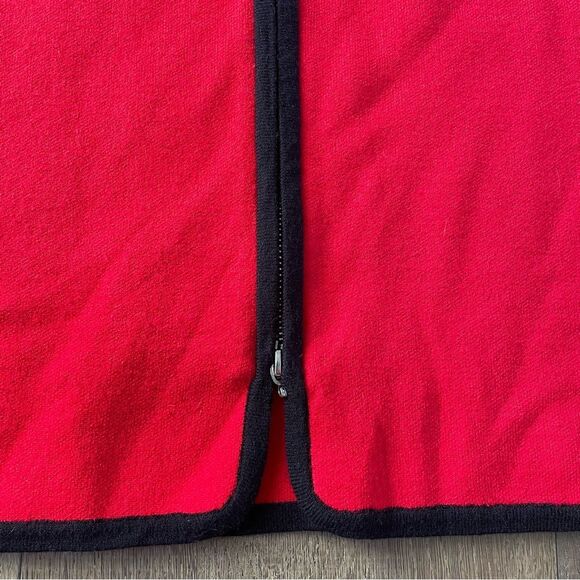 Alison Sheri Red & Black Contrast Detail Full Zip-Up Women's Cardigan (Size M) - Picture 11 of 12